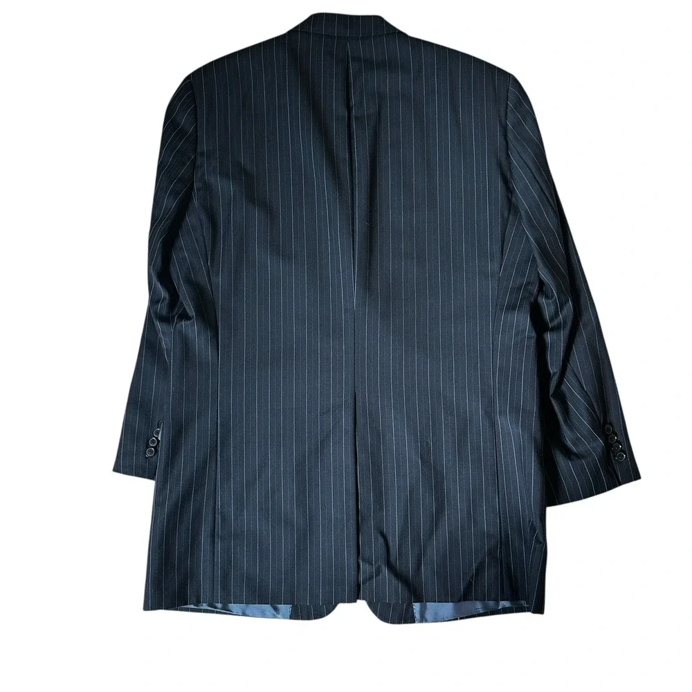 Hugo‎ Boss Rossellini Cinemau Wool Jacket Sport Coat Men's 44L Black  Pinstripe